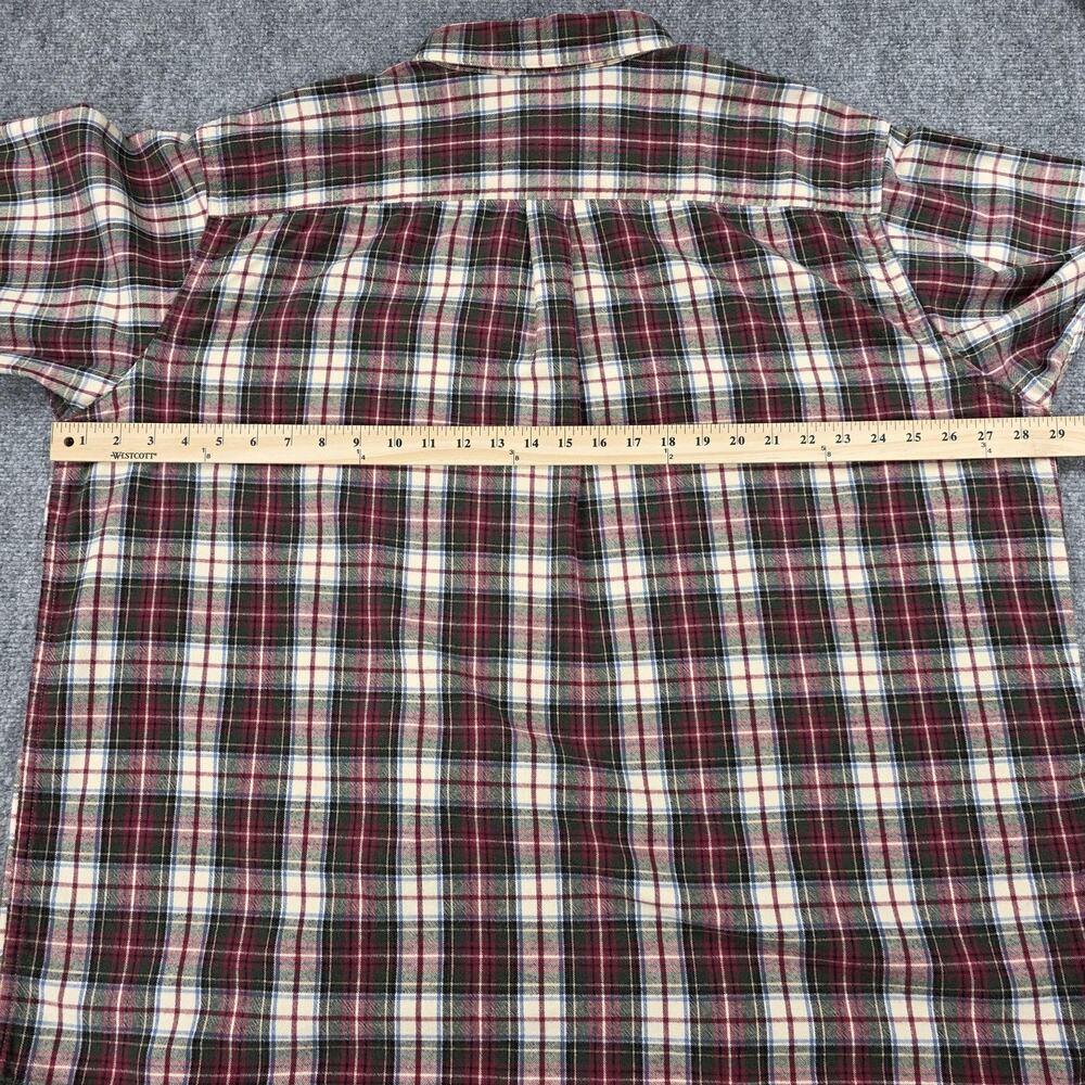 Vintage LL Bean Shirt Mens XXL Red Green Plaid Cotton Flannel Button Down Canada - Picture 5 of 15
